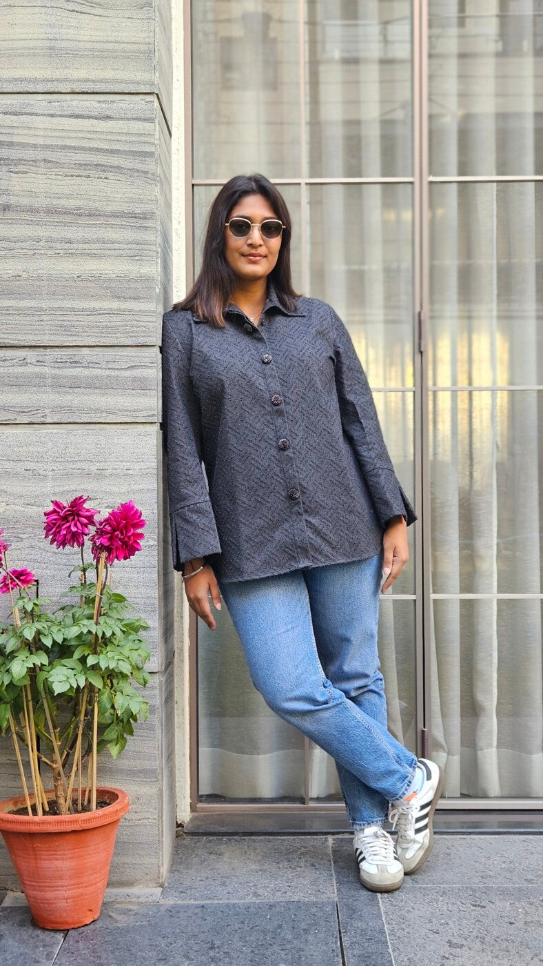Black Embroidered Shirt