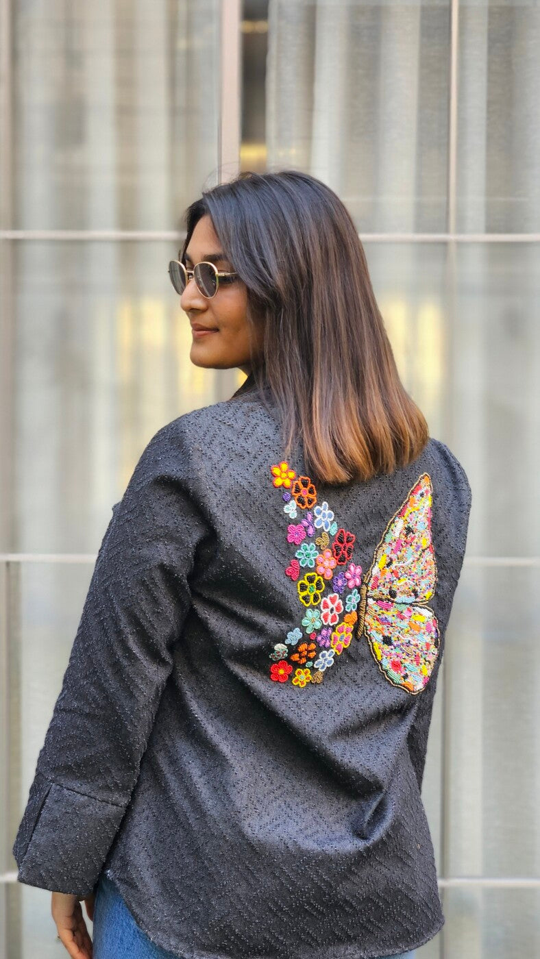 Black Embroidered Shirt