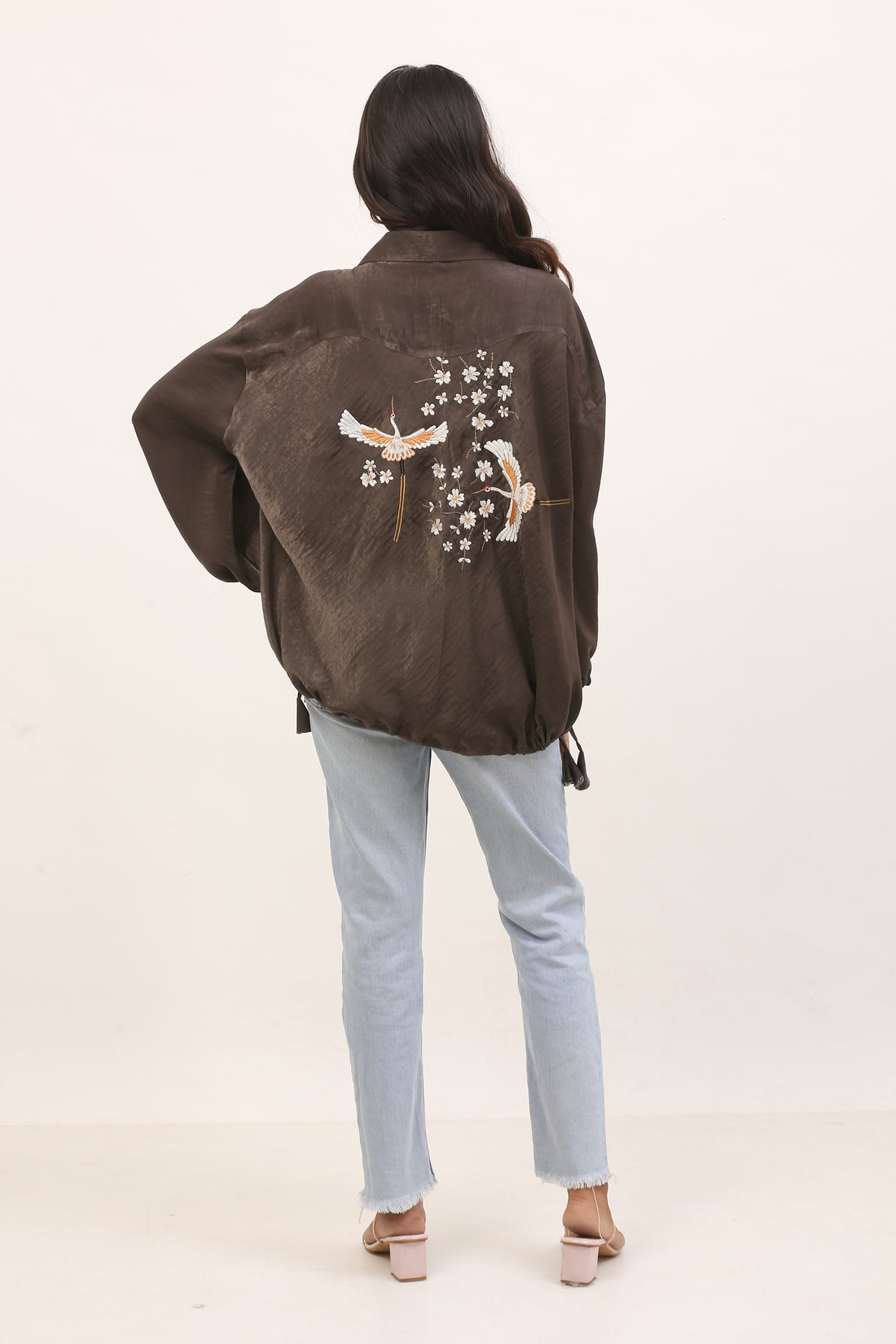 Satin-like brown shirt