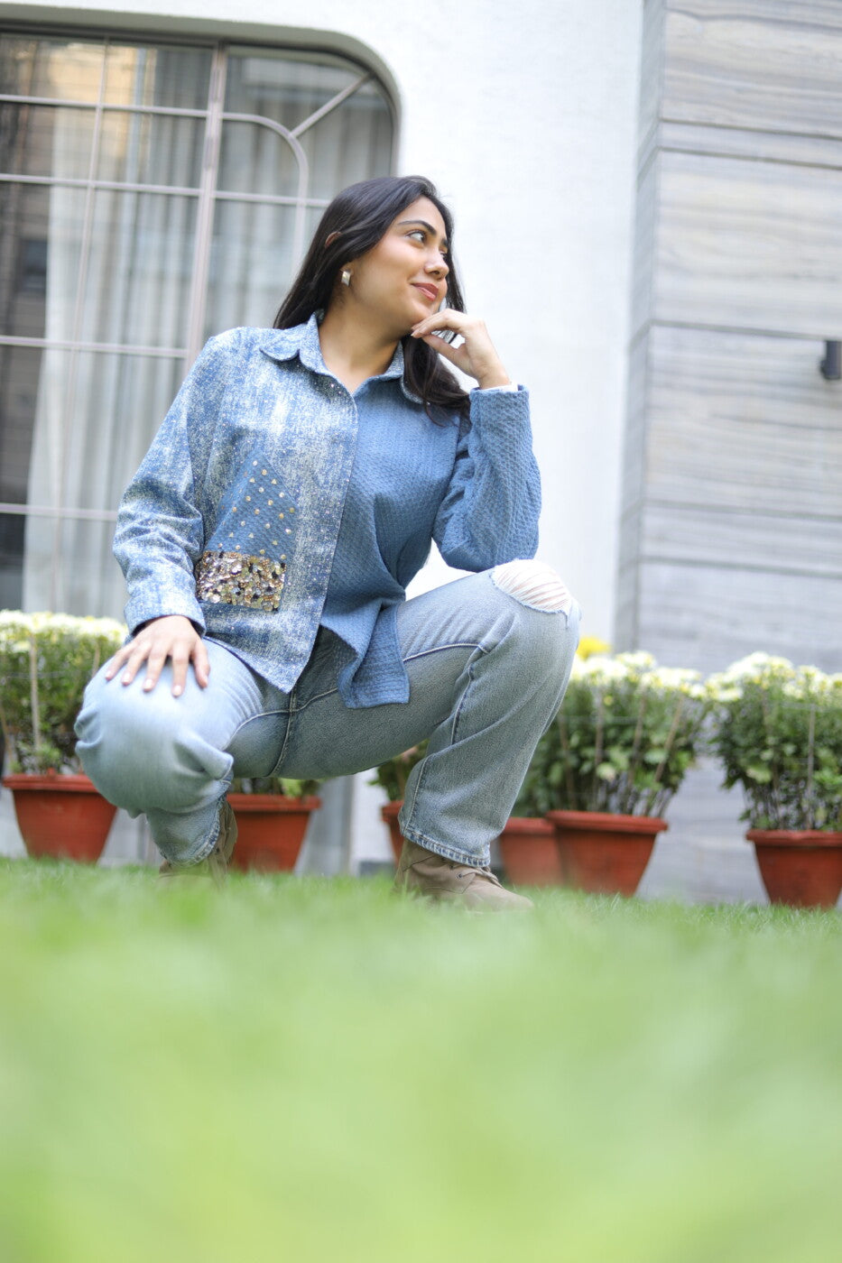 High Low Denim Shirt