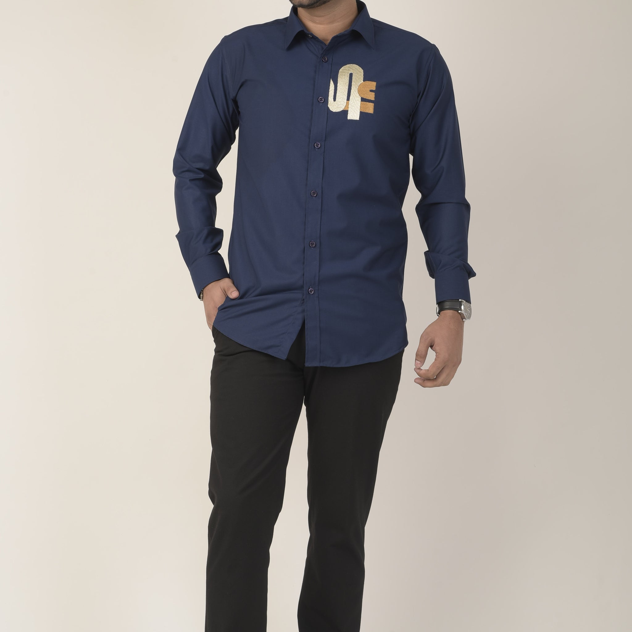 Classic long-sleeve button-down shirt