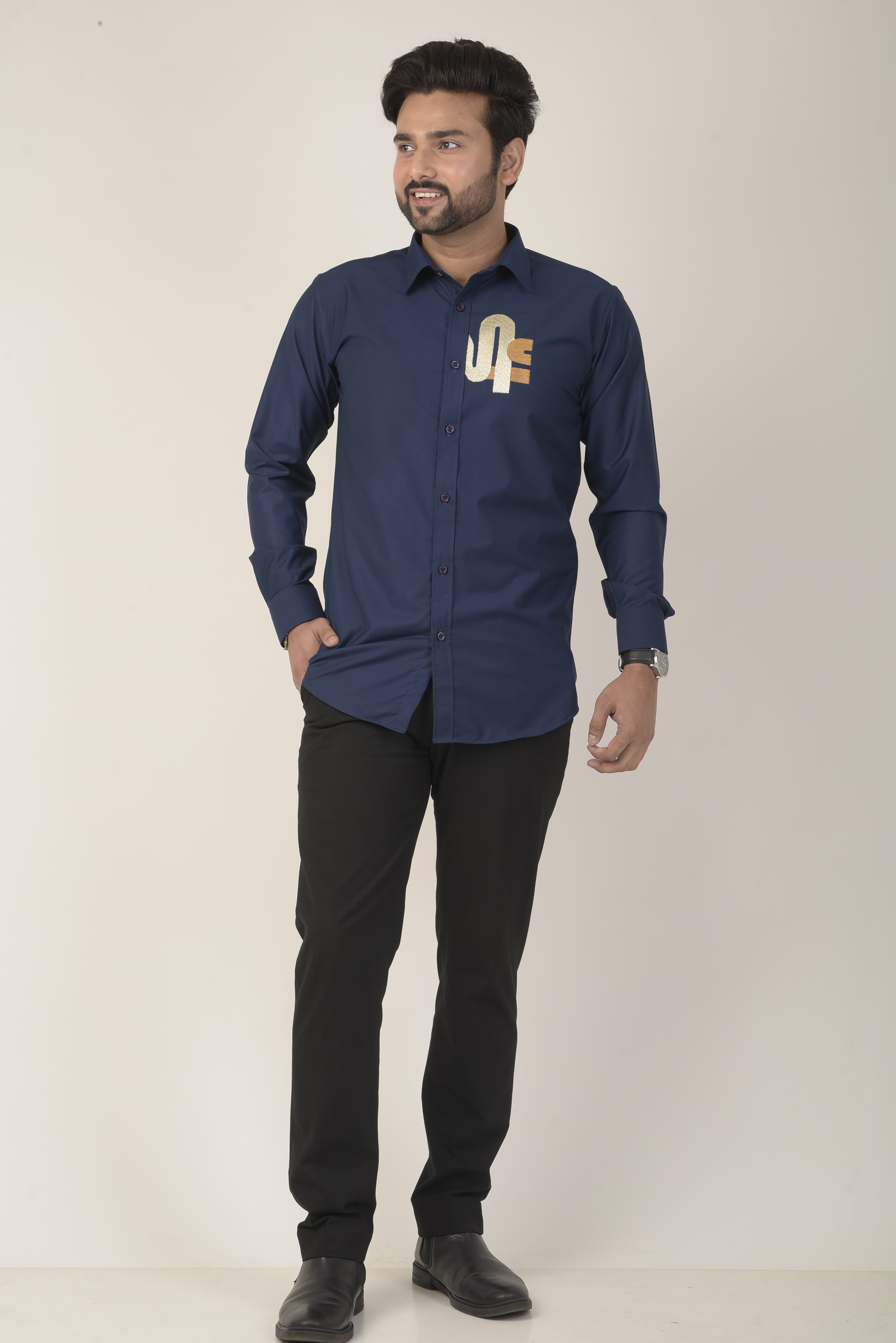 Classic long-sleeve button-down shirt