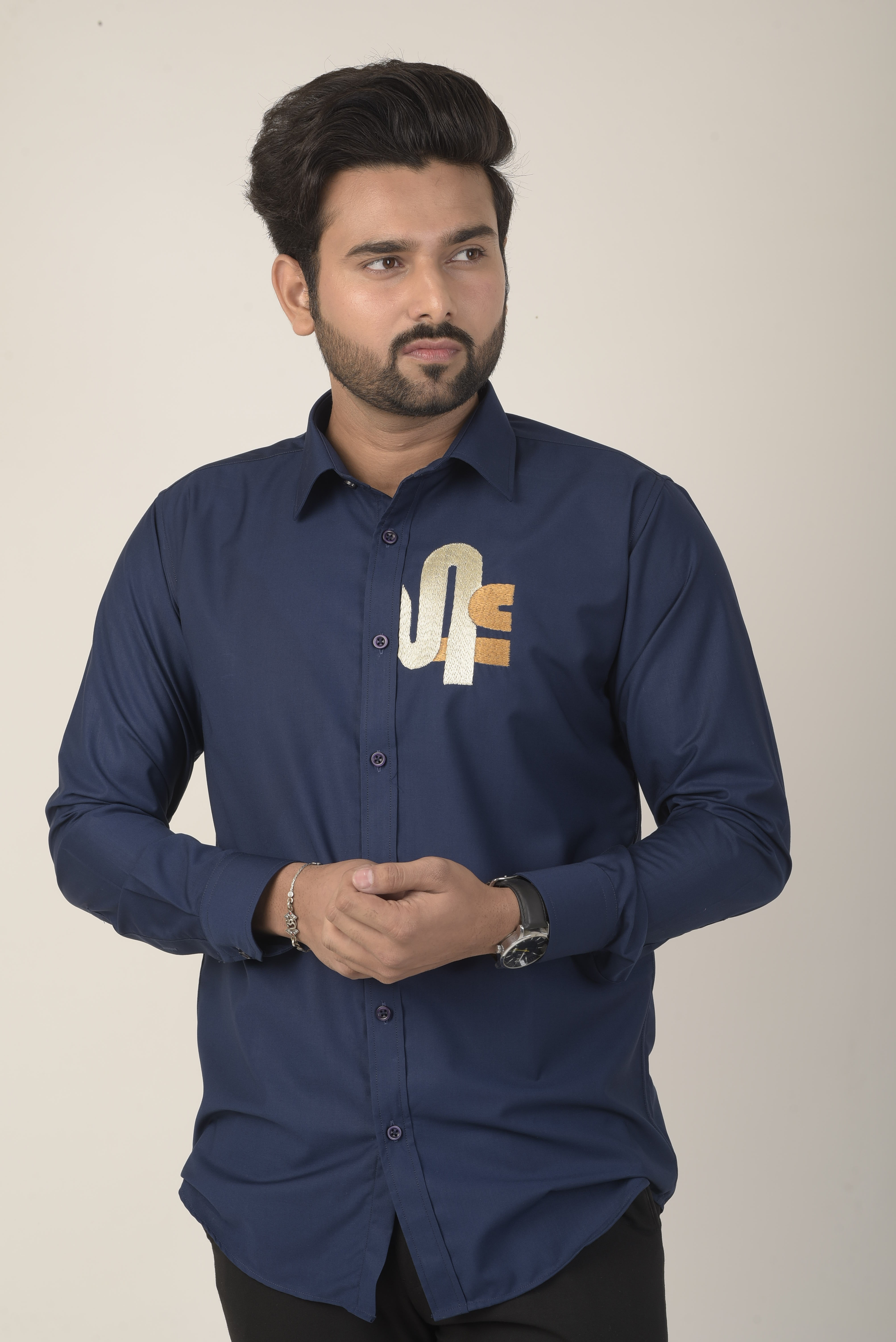Classic long-sleeve button-down shirt
