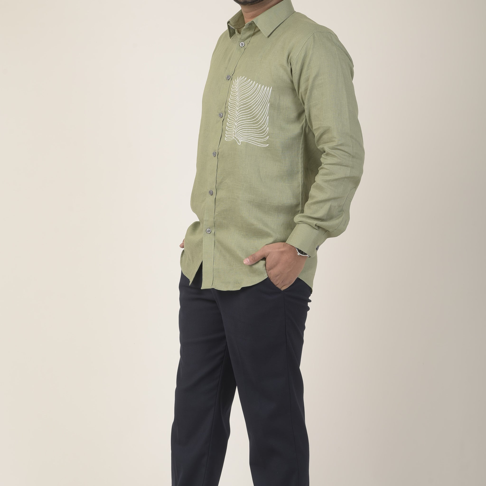 light olive green men's shirt
