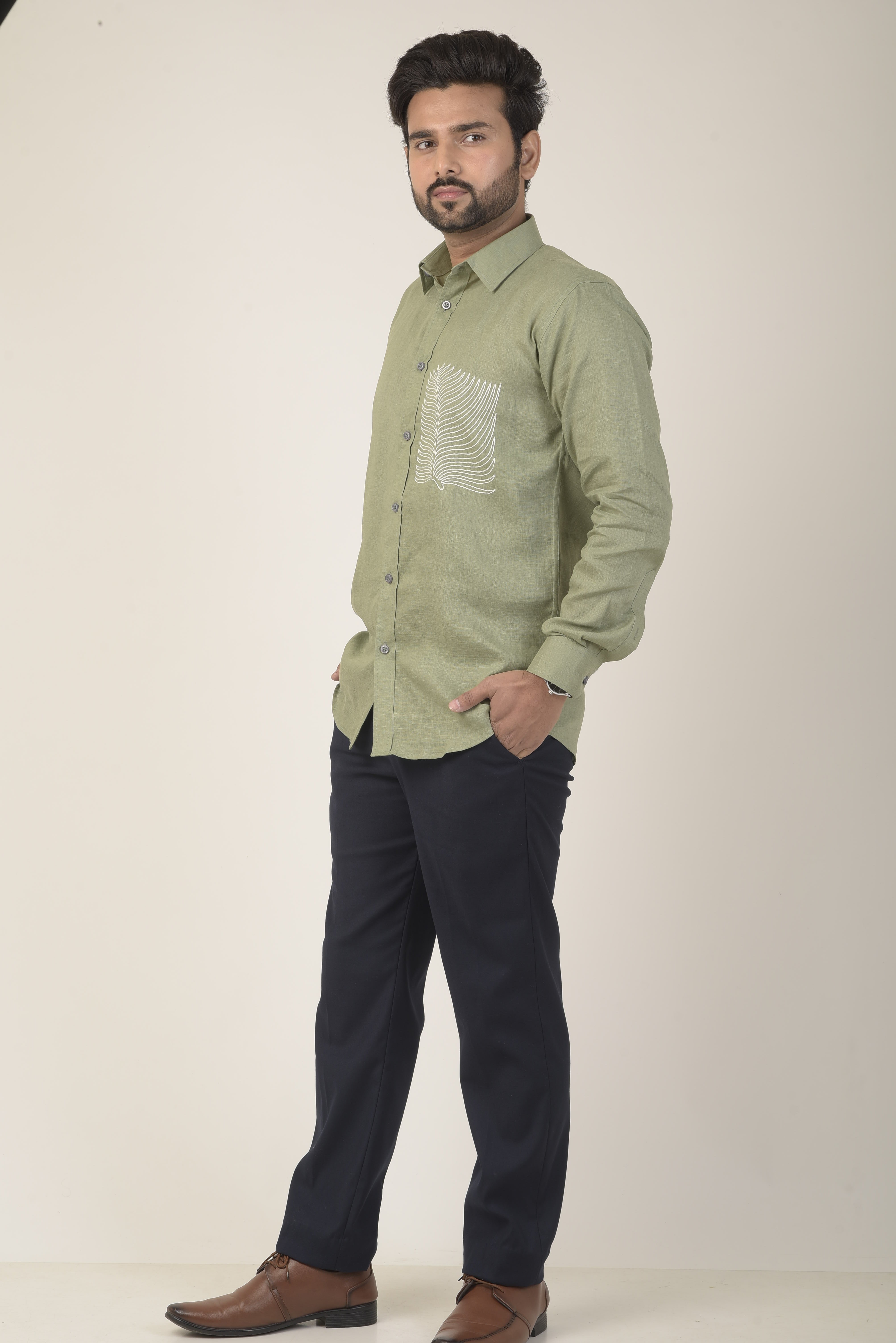 light olive green men's shirt