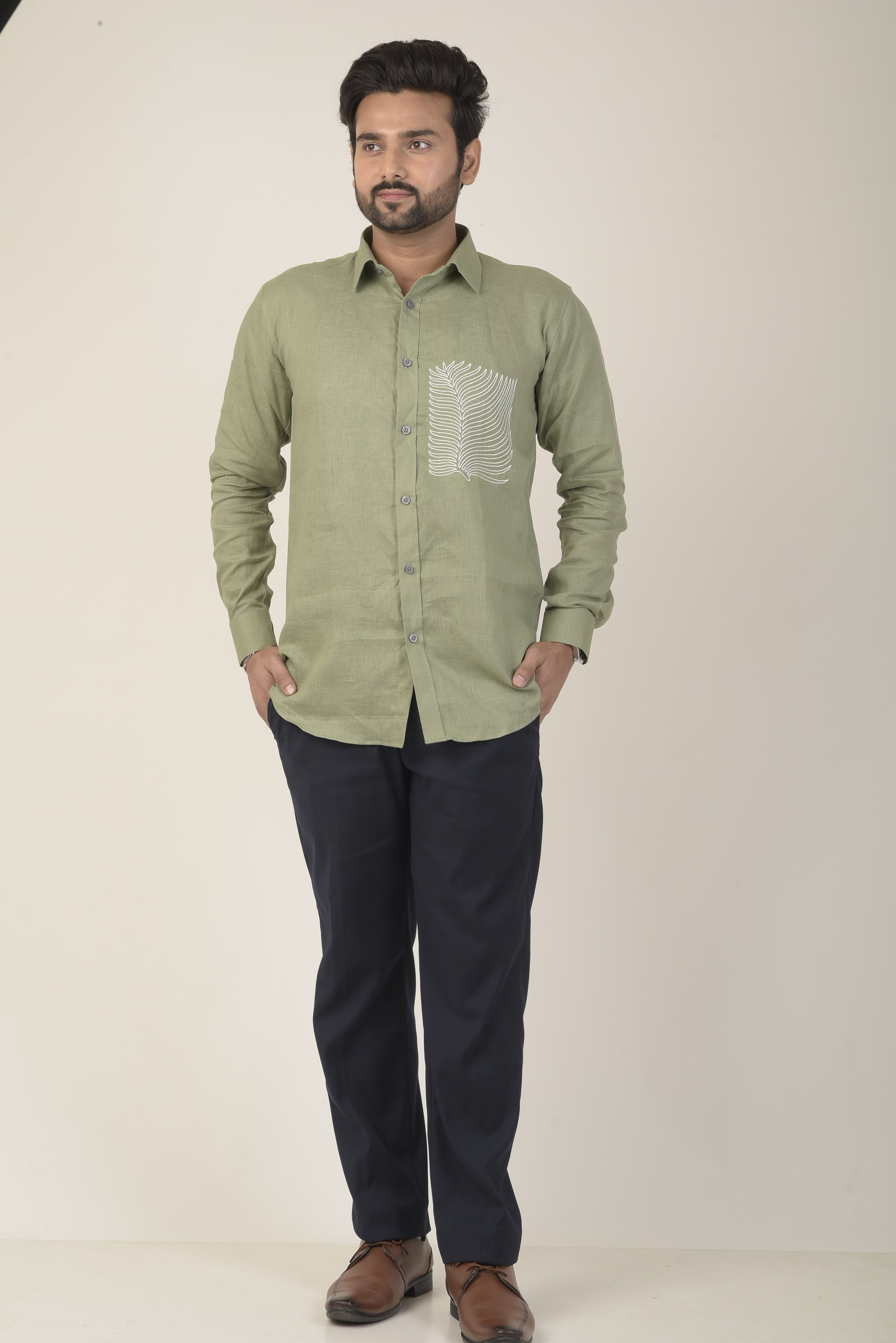light olive green men's shirt
