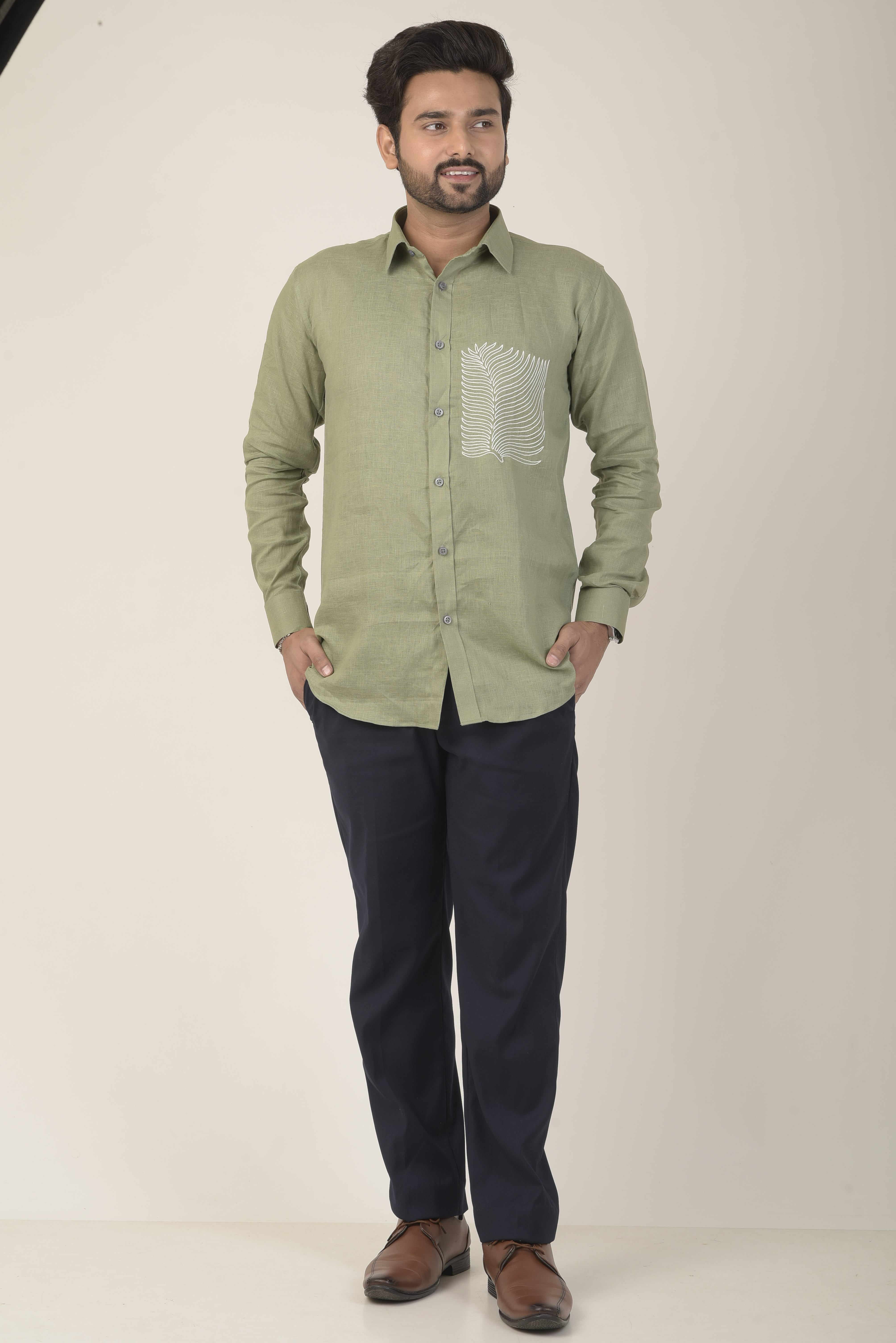 light olive green men's shirt