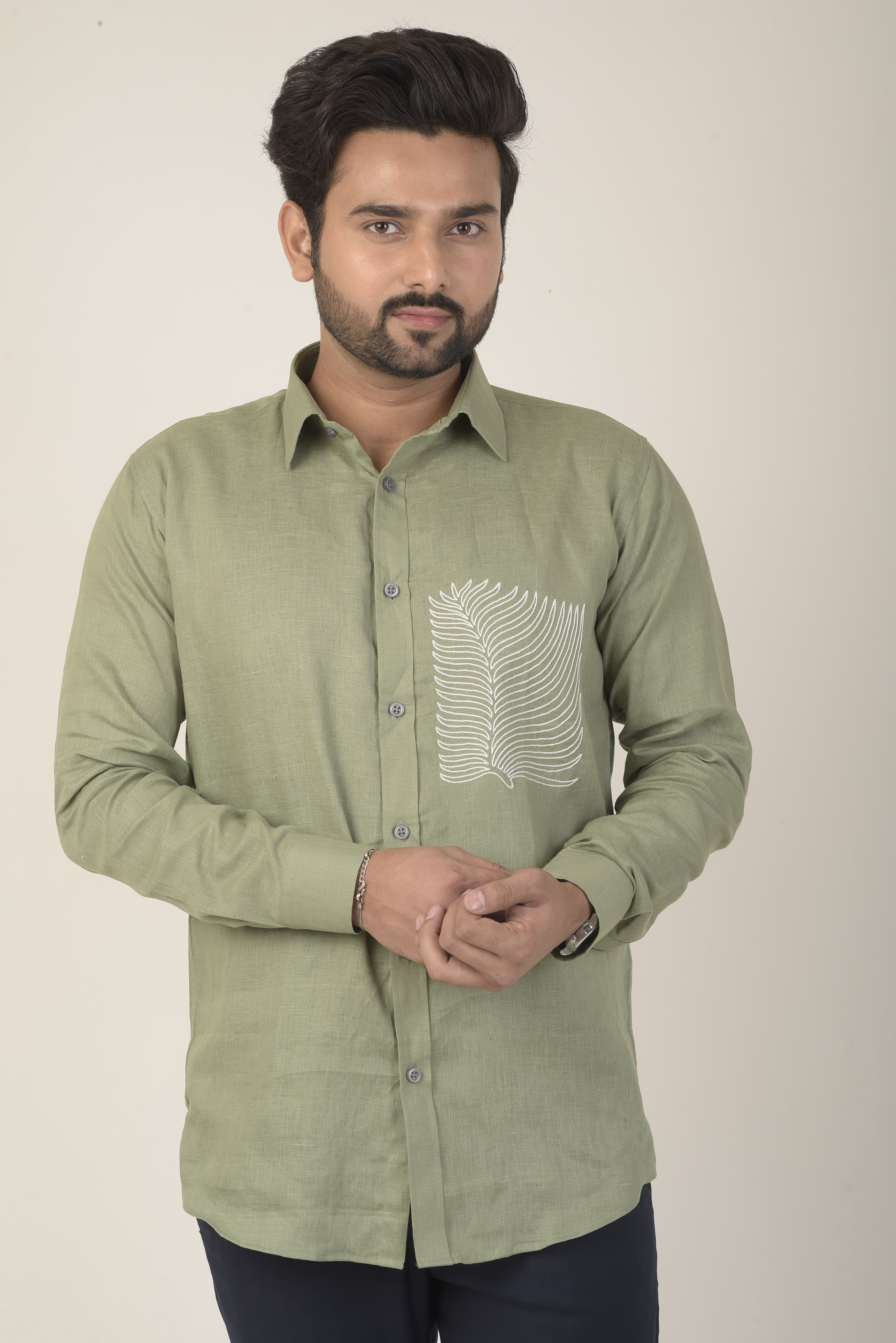 light olive green men's shirt
