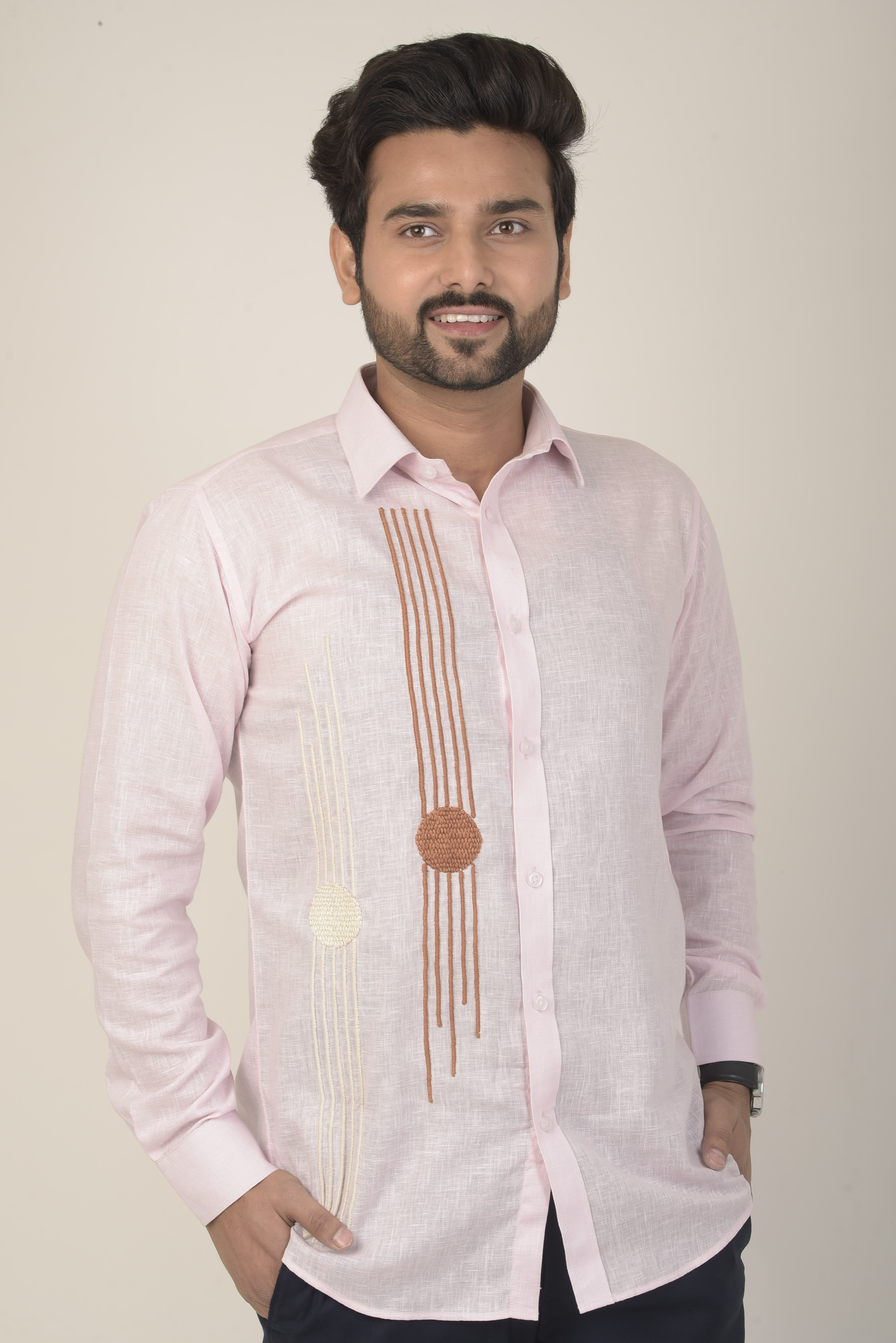 Soft pastel pink textured Shirt